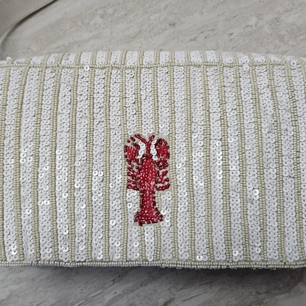 Viral Handcrafted in India Beaded Lobster Shoulder Bag 🦞 NWT - Picture 4 of 9